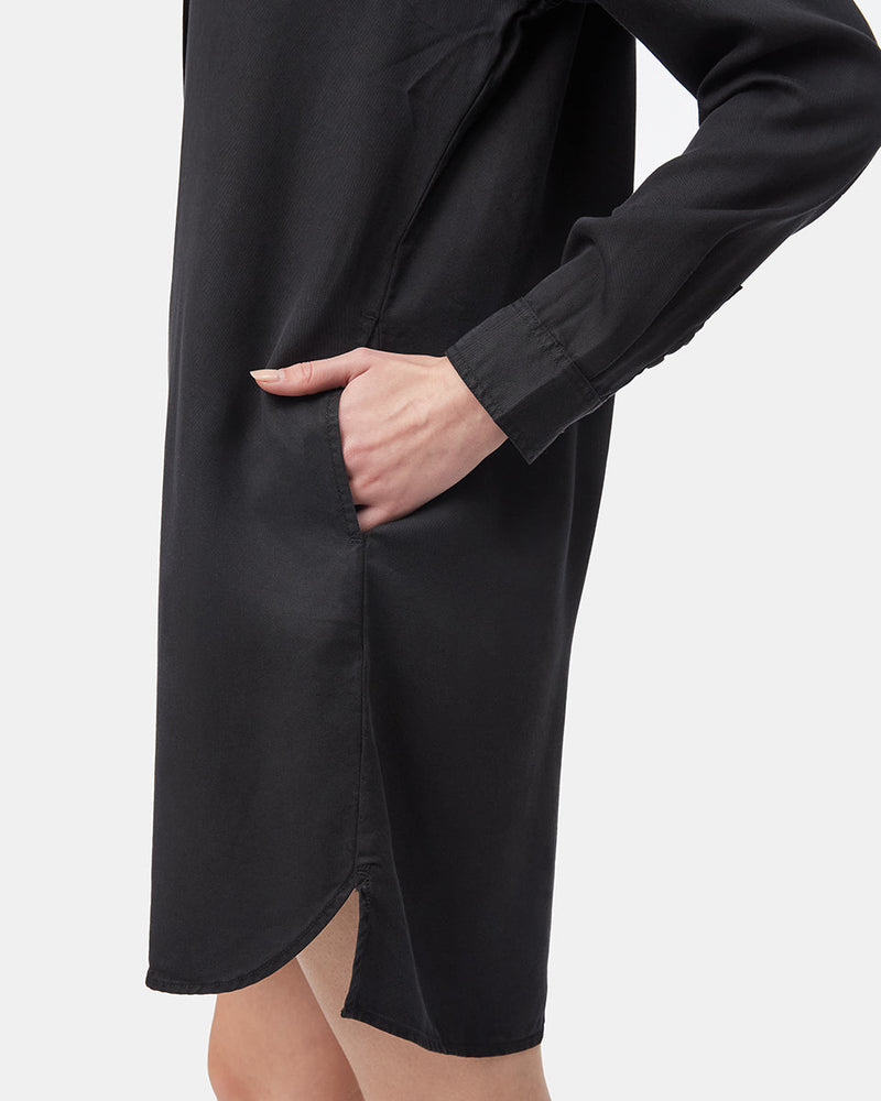 black loose shirt dress Black Midi Shirt Dress Rayon, Long Sleeves Robe Open Jacket, 3/4 Sleeve Tunic, Collar Tea Length Dress, Plus Size Button Up Bali Loose Dress