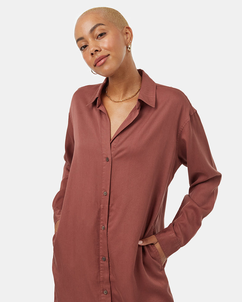 Womens Oversized Shirt Dress | TENCEL Lyocell Womens Oversized Shirt Dress | TENCEL Lyocell