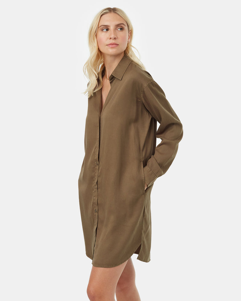 Womens Oversized Shirt Dress | TENCEL Lyocell Womens Oversized Shirt Dress | TENCEL Lyocell