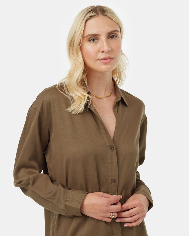 Womens Oversized Shirt Dress | TENCEL Lyocell Womens Oversized Shirt Dress | TENCEL Lyocell