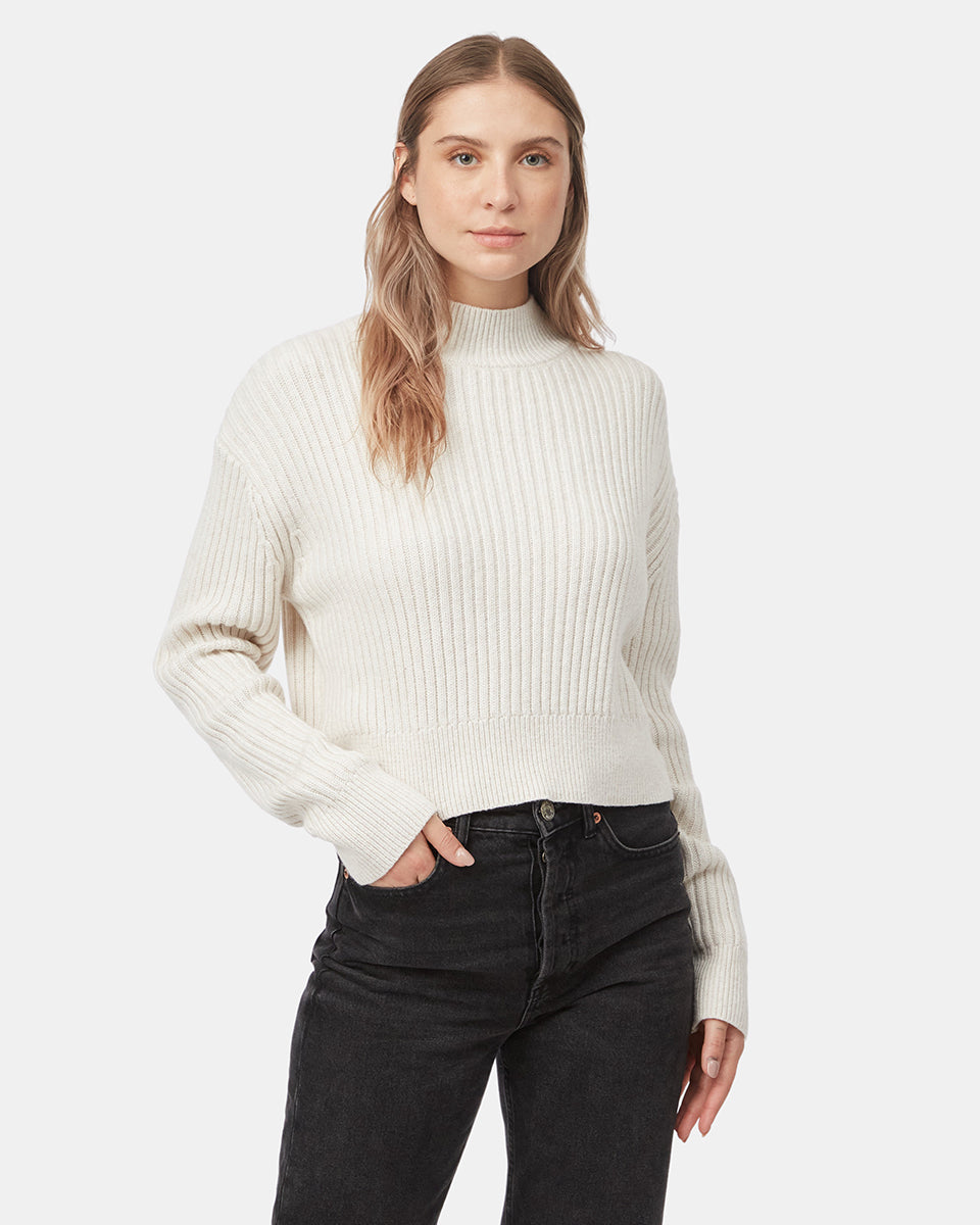 Womens Highline Rib Cropped Mock Neck | Recycled Polyester