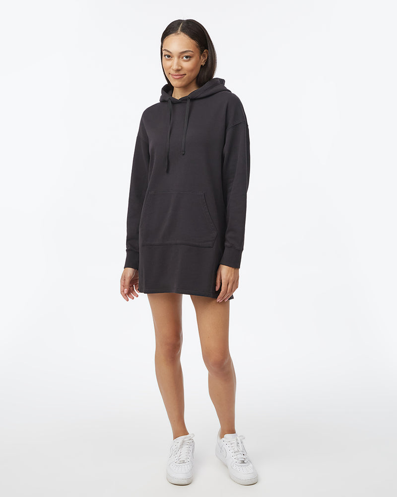 Womens Organic Cotton French Terry Hoodie Dress Womens Organic Cotton French Terry Hoodie Dress