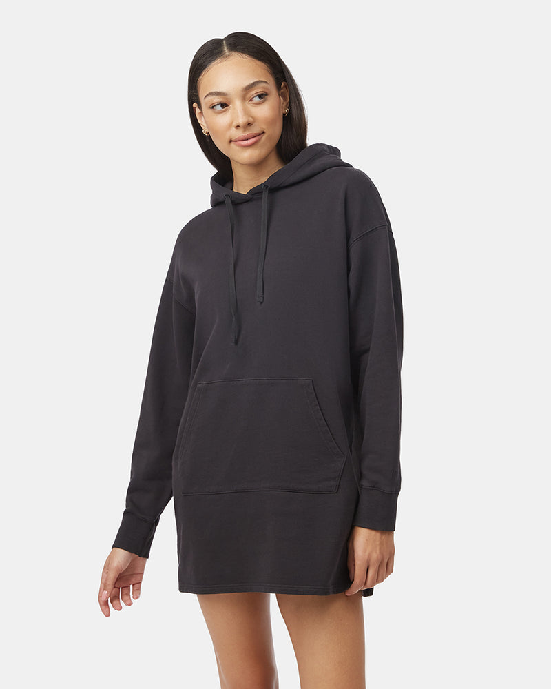 Womens Organic Cotton French Terry Hoodie Dress Womens Organic Cotton French Terry Hoodie Dress