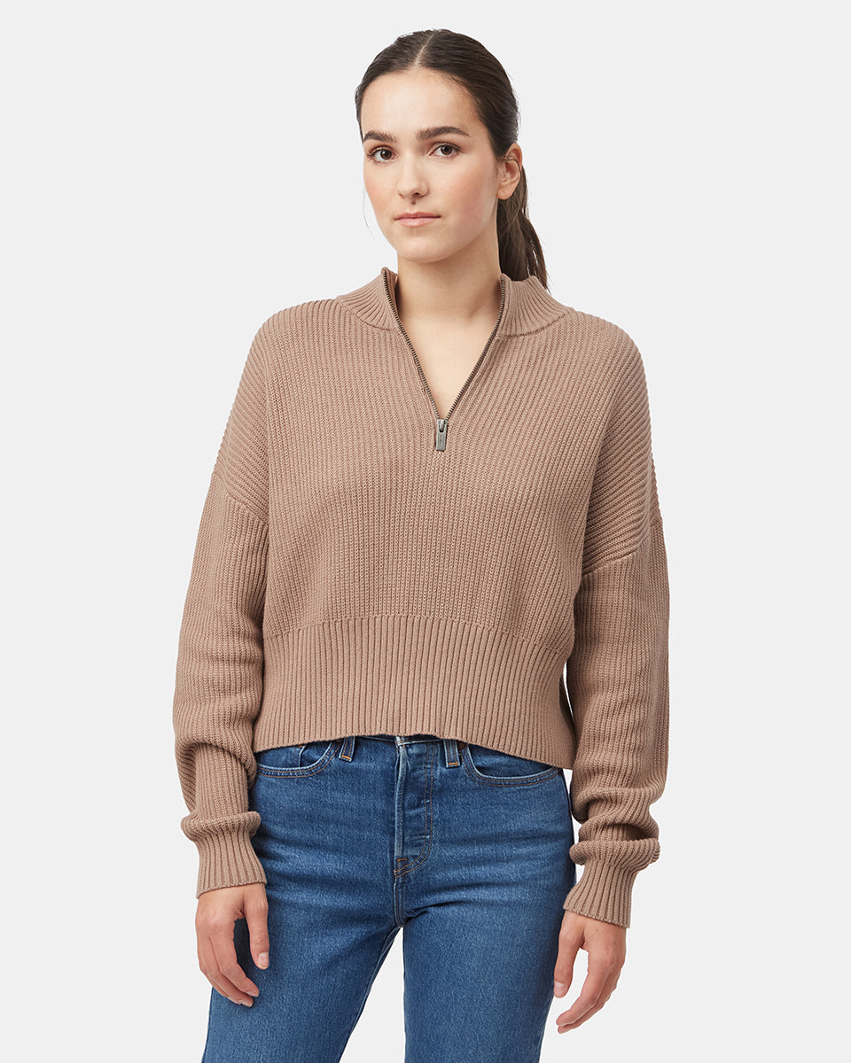 Womens Highline 1/4 Zip Mock Neck | Organic Cotton