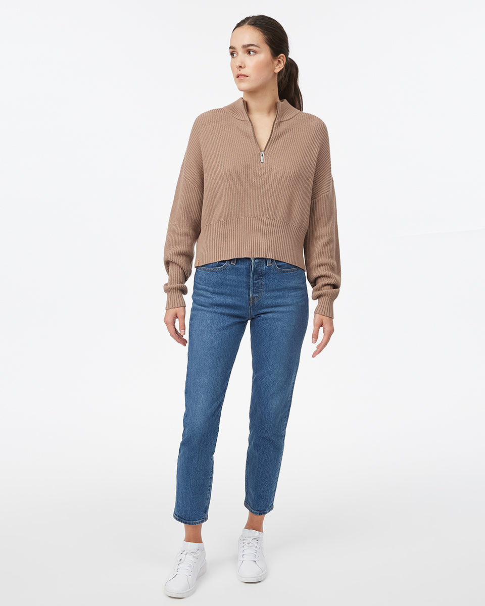 Womens Highline 1/4 Zip Mock Neck | Organic Cotton