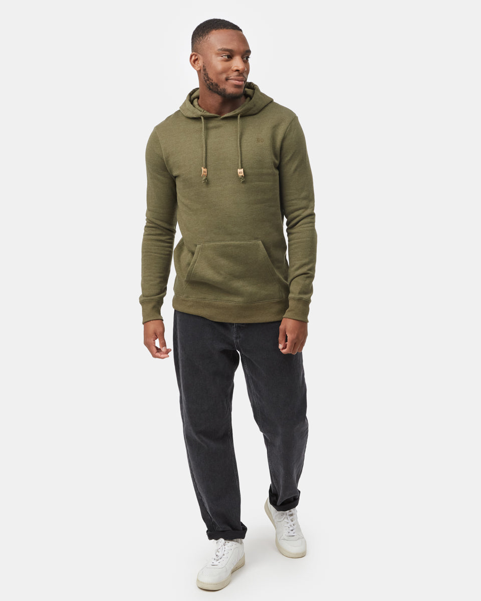 Olive Green Activewear Hoodies Mens Embroidered Ten Hoodie Organic
