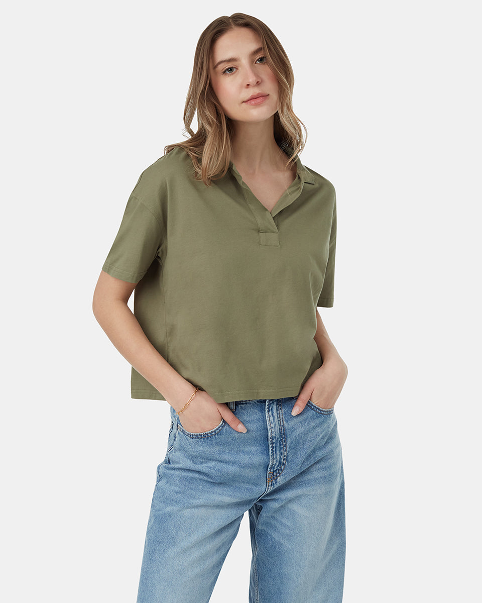 Womens Oversized Polo Shirt | Organic Cotton
