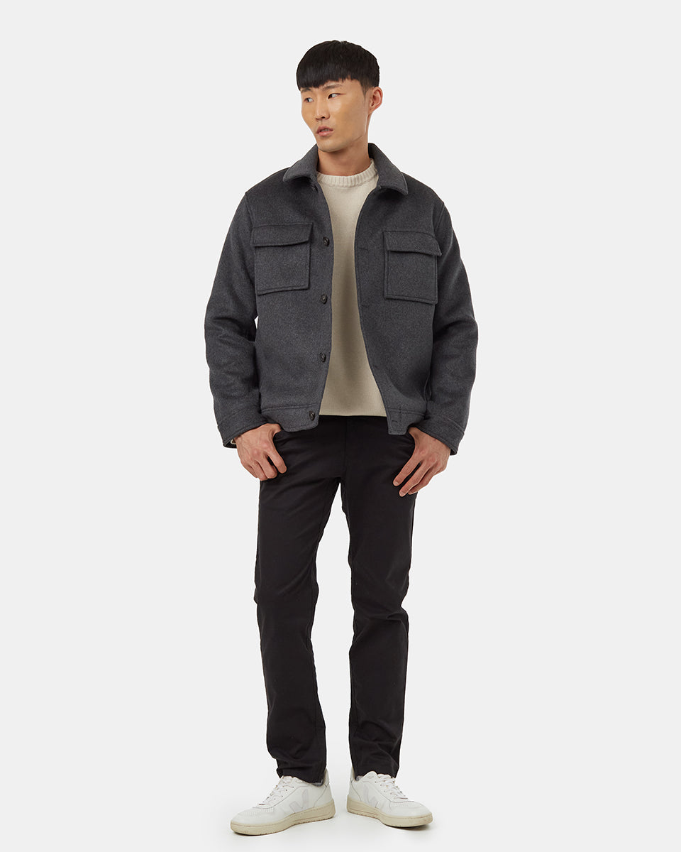 Mens Wool Button Down Jacket | 80% Recycled Wool