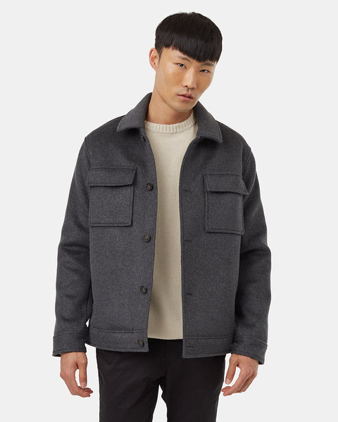 Mens Wool Button Down Jacket | 80% Recycled Wool