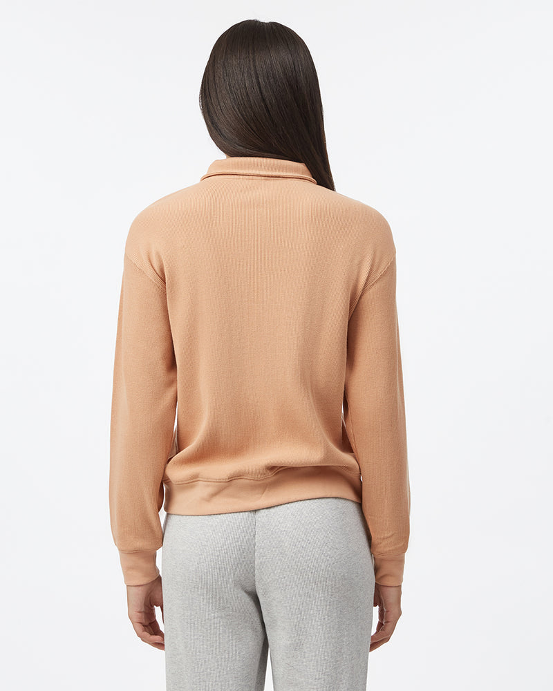 Women's Waffle Knit Half Zip Sweatshirt