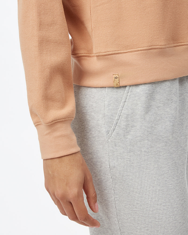 Women's Waffle Knit Half Zip Sweatshirt