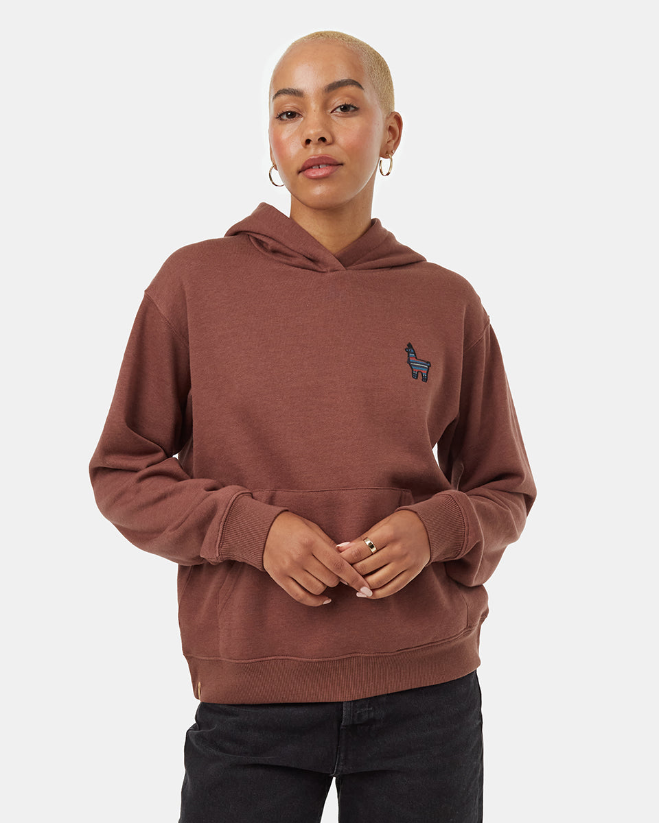 Womens Peru Embroidered Llama Hoodie | Organic Cotton